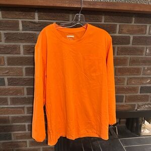 Bright Orange Long Sleeve Shirt Oversized 100% cotton